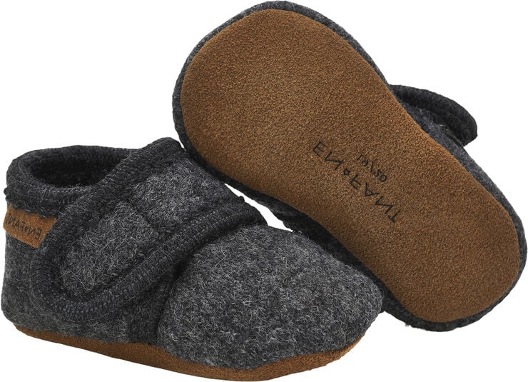 En Fant Baby Wool slippers Dark grey melange