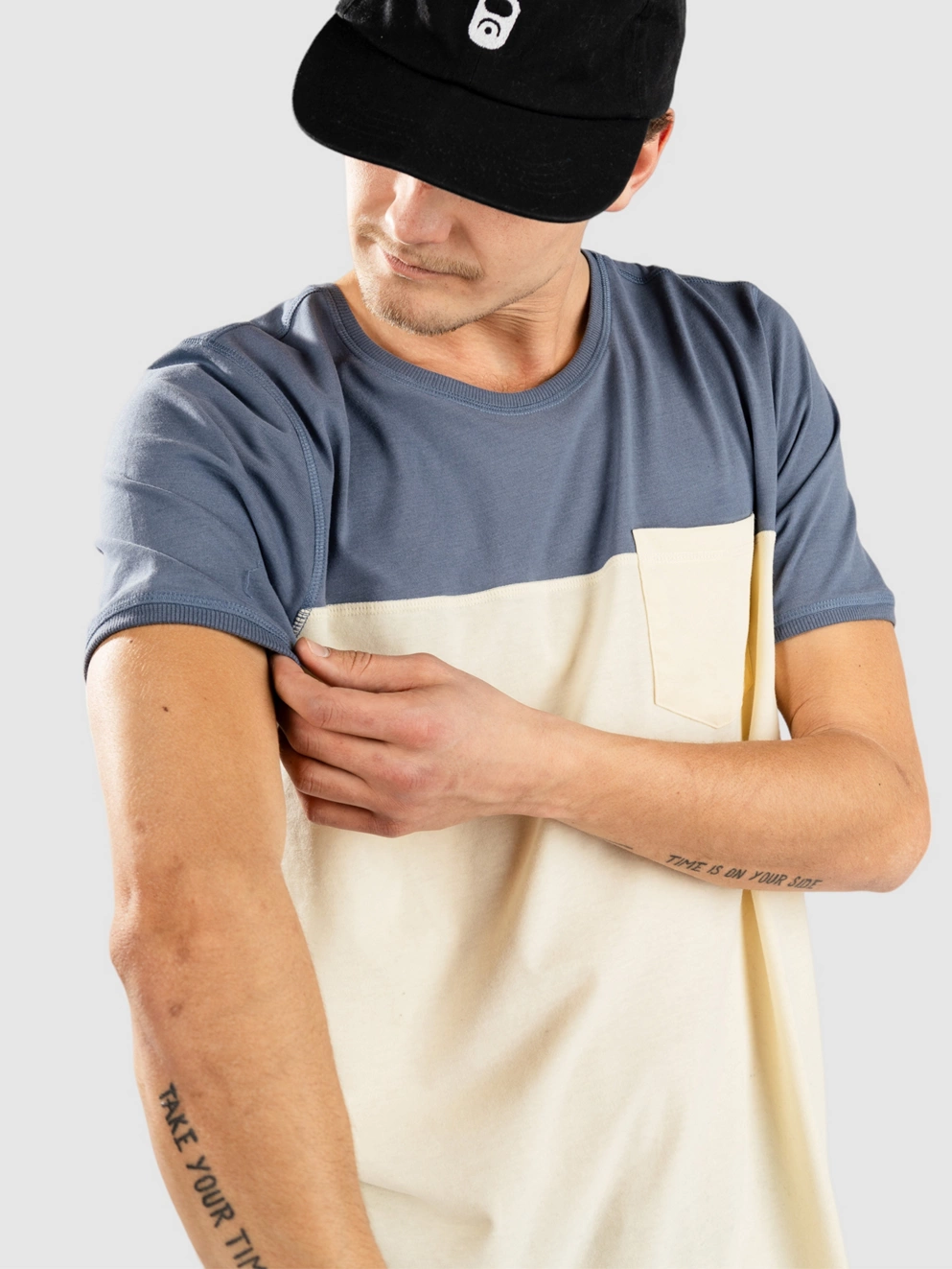 Kazane Filip T-Shirt china blue cloud cream