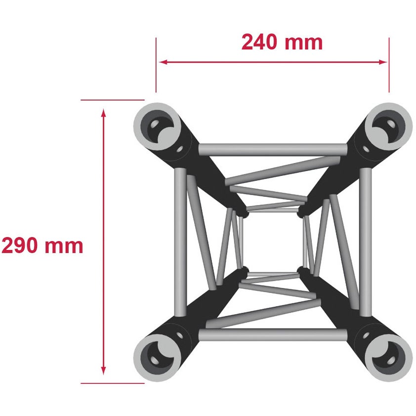 Contestage QUATRO-050 BLK vierkant aluminium truss 0.50 cm zwart