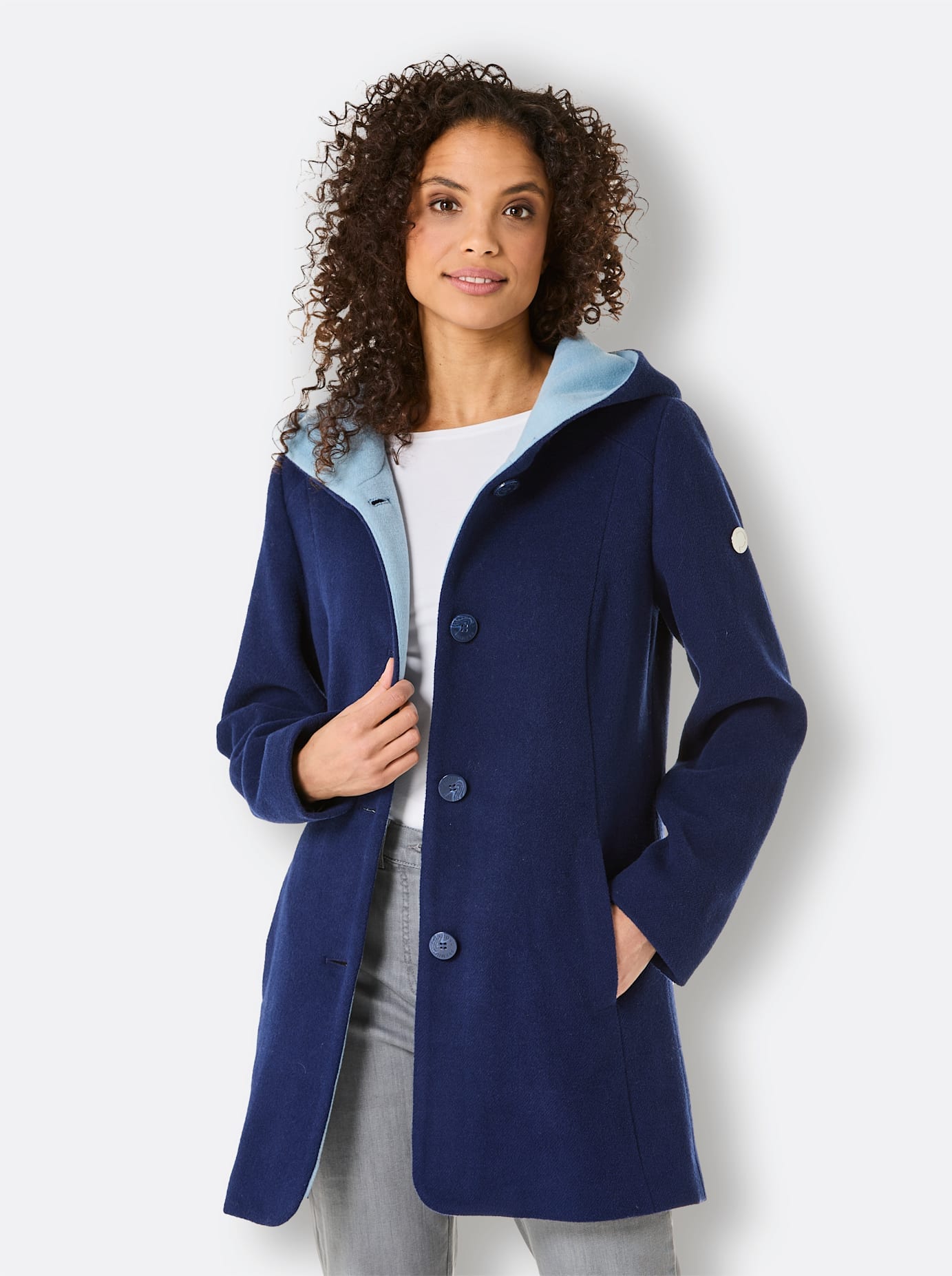 CREATION L PREMIUM Langjacke mit Kapuze