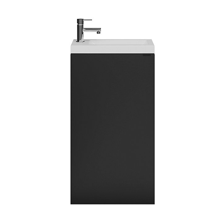 Meuble lave mains à poser GoodHome Imandra noir mat L. 44 x H. 79 x P. 23 cm