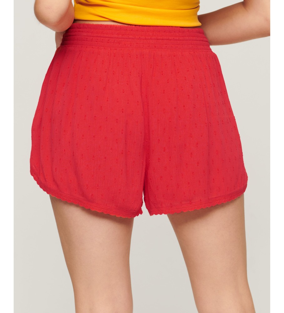 Calções de praia vermelhos vintage da Superdry