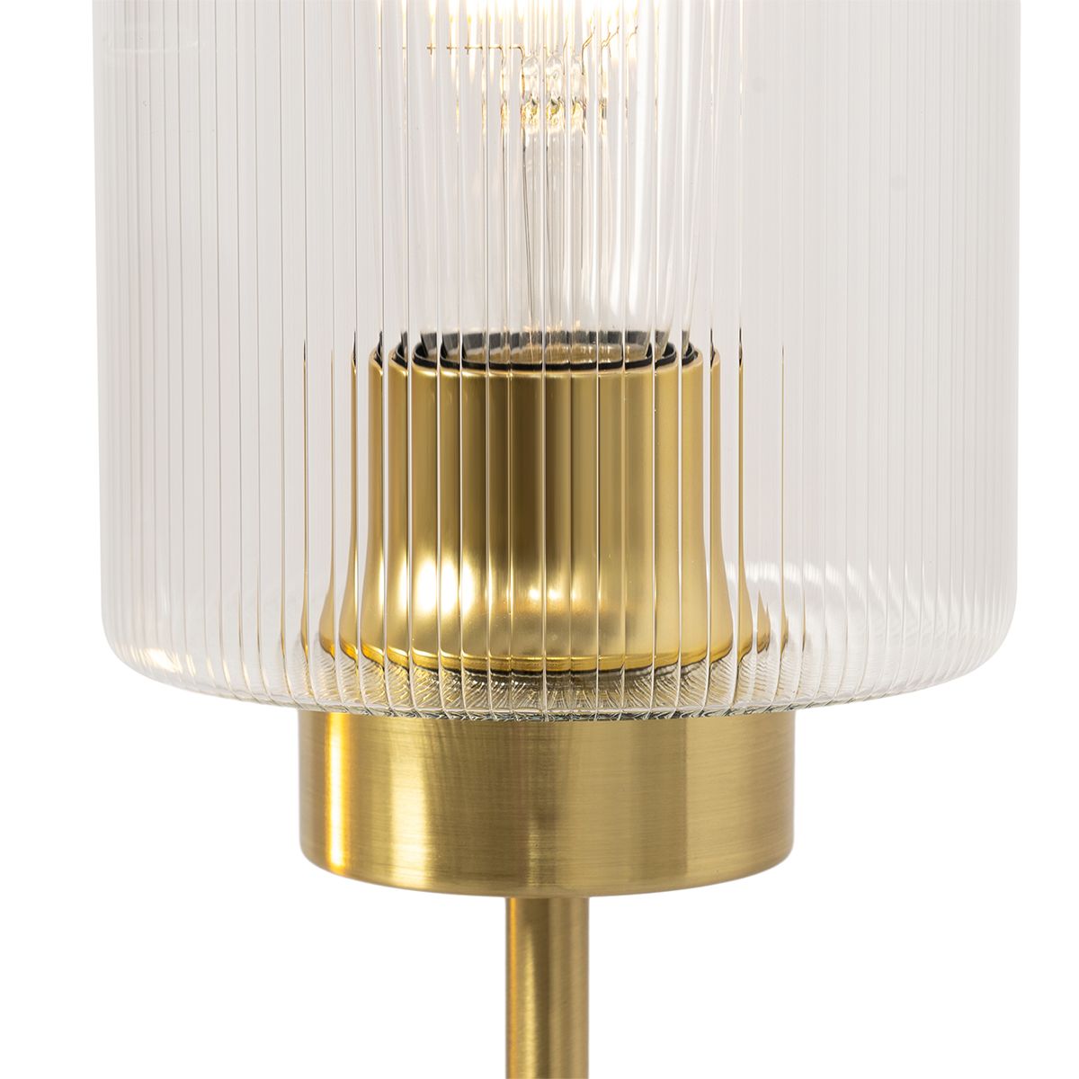 Art Deco tafellamp goud met glas 2-lichts - Laura