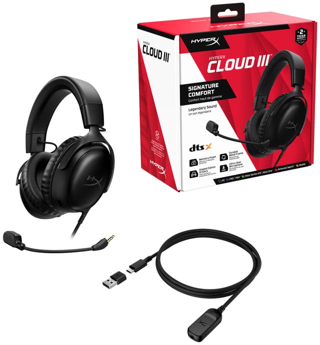 HyperX Cloud III gaming-headset (sort)
