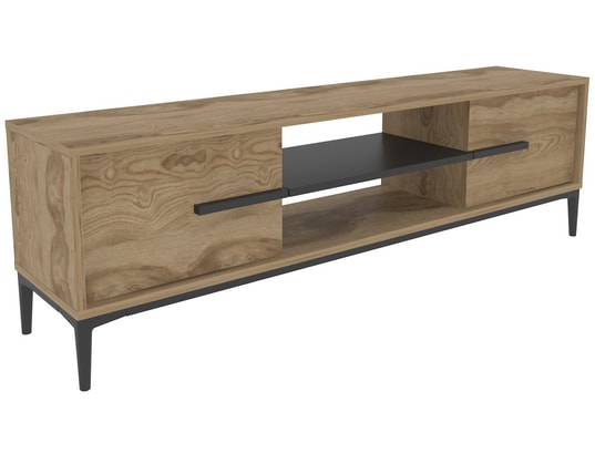 CONCEPT1 - Meuble TV Eslem - Chêne, Noir 120 x 43,6 x 29,6