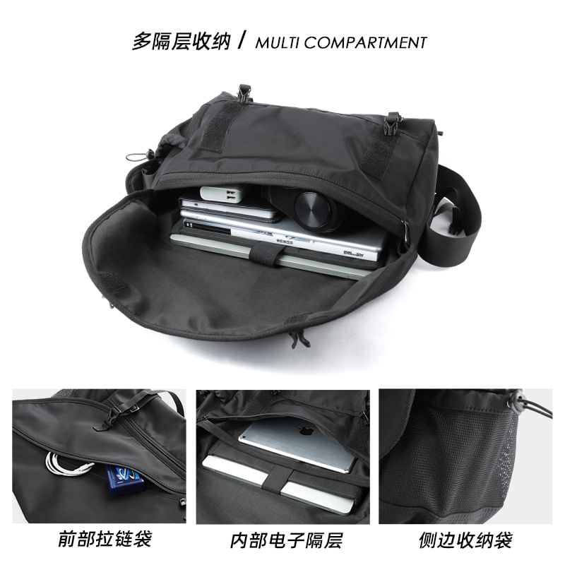 Wavecho - Effen Messenger Bag met Gesp