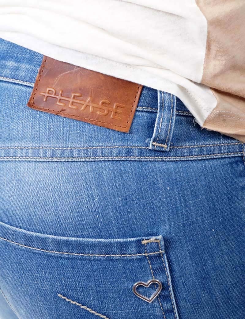 PLEASE JEAN BOOT CUT BLU DENIM
