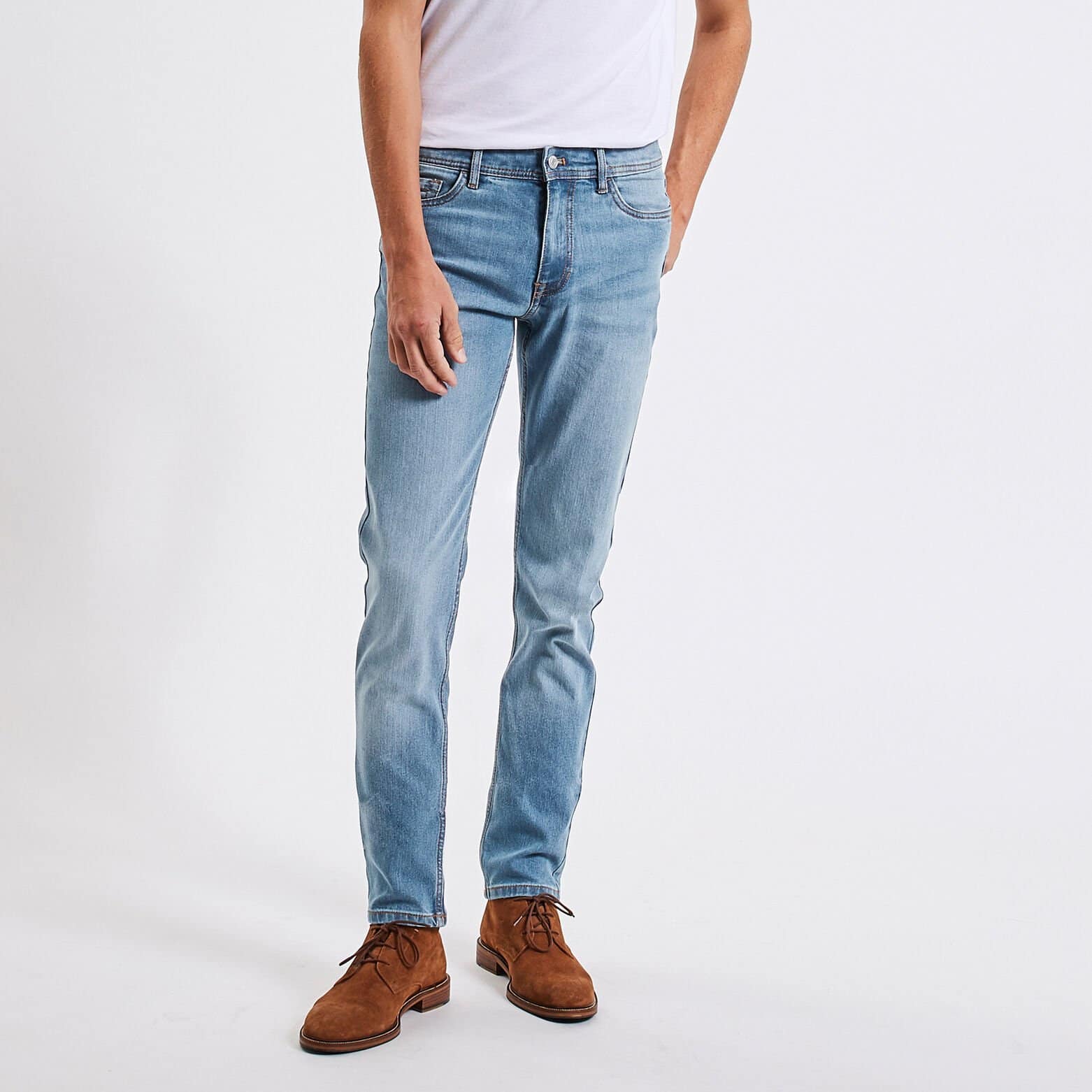 Jean straight en coton et polyester recyclés water Bleu