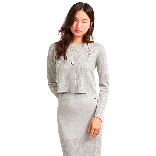 Armani Exchange para Mulher Casaco de Malha com Decote em V Cinzento Xl