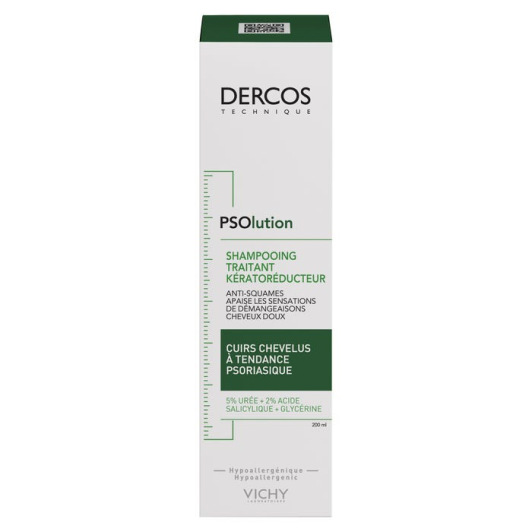 Shampooing traitant kératoréducteur cuirs chevelus sensibles Dercos Vichy
