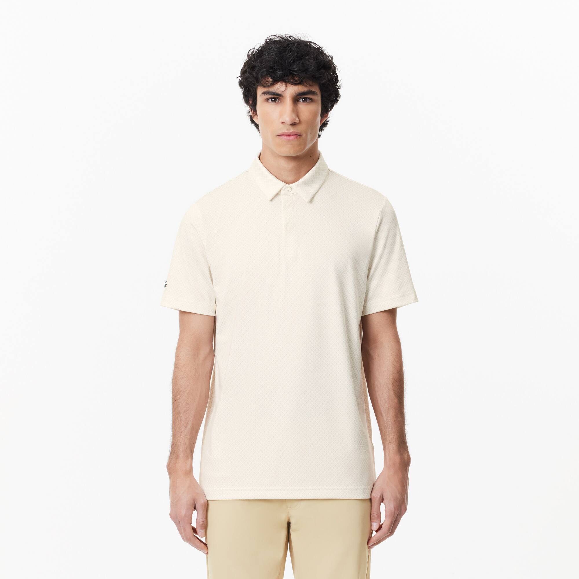 Ultra-Dry Golf Poloshirt mit kleinem Aufdruck und UV-Schutz Kurze Ärmel - Weiss - Lacoste - Herren