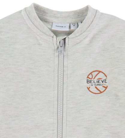 Name It Cardigan - NmmBertillo - Light Grey Melange m. Print