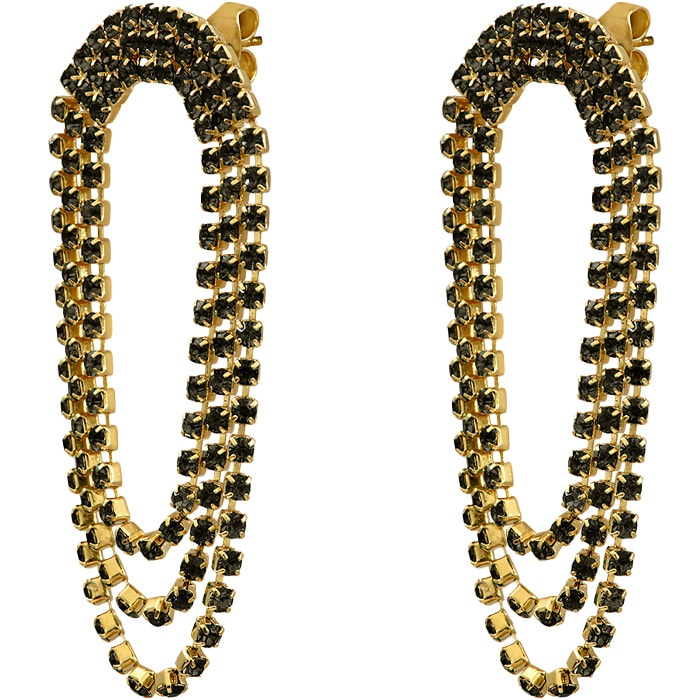 Boucles d'oreilles Sparkling - Métal doré & cristaux