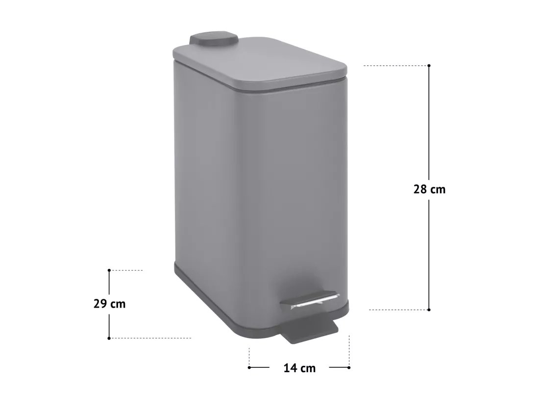 Poubelle à pédale 5l incl. seau intérieur