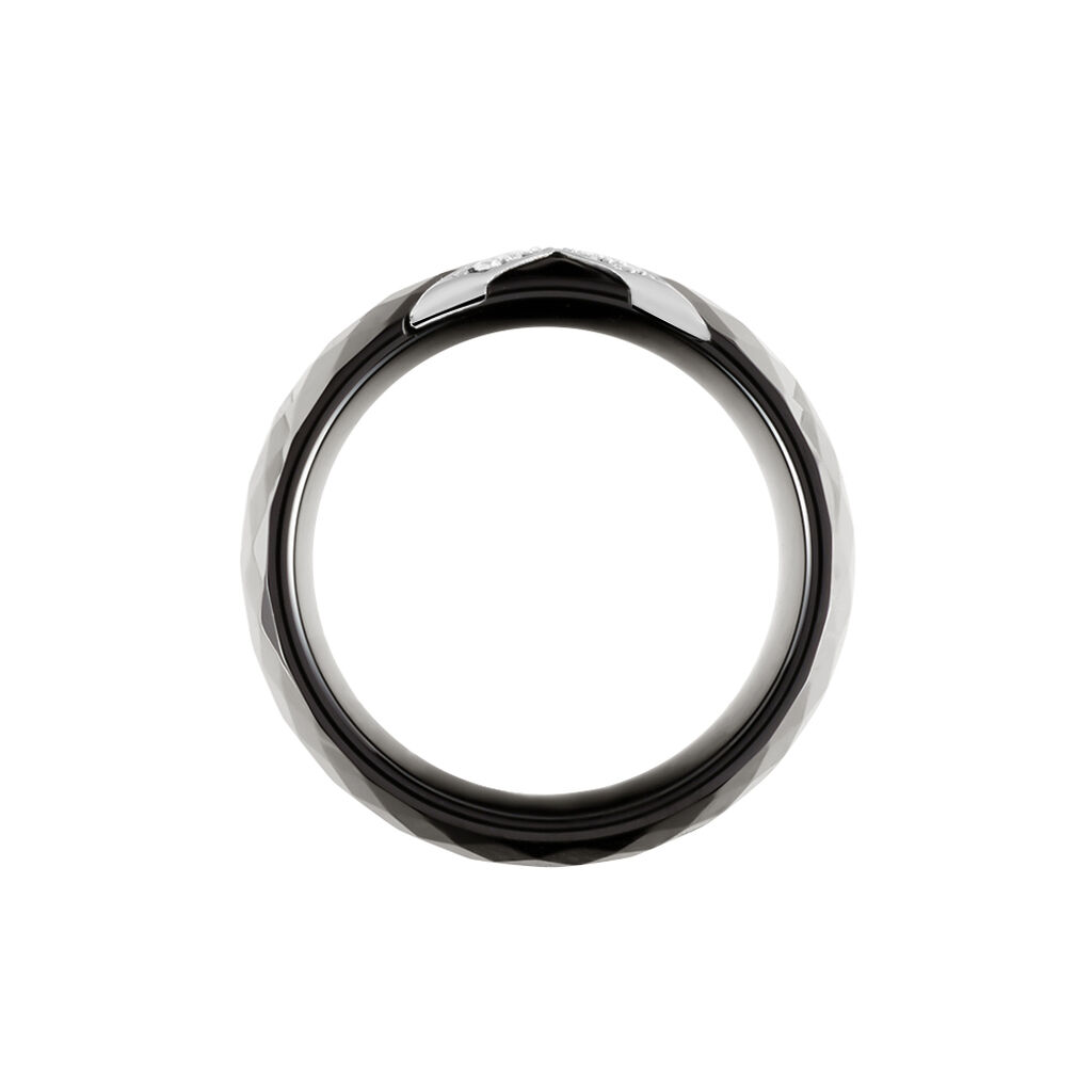Bague Ceramique X Argent Blanc Oxyde De Zirconium Et Céramique