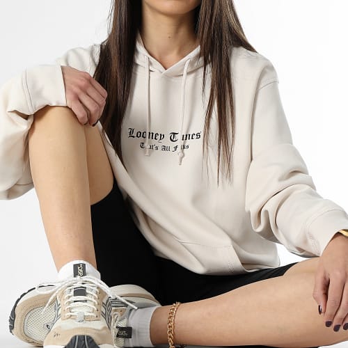 Sweat Capuche Femme Taz Graff Beige