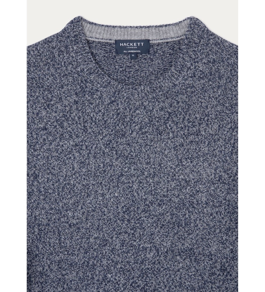 Camisa Hackett Lw Mouline Crew cinza