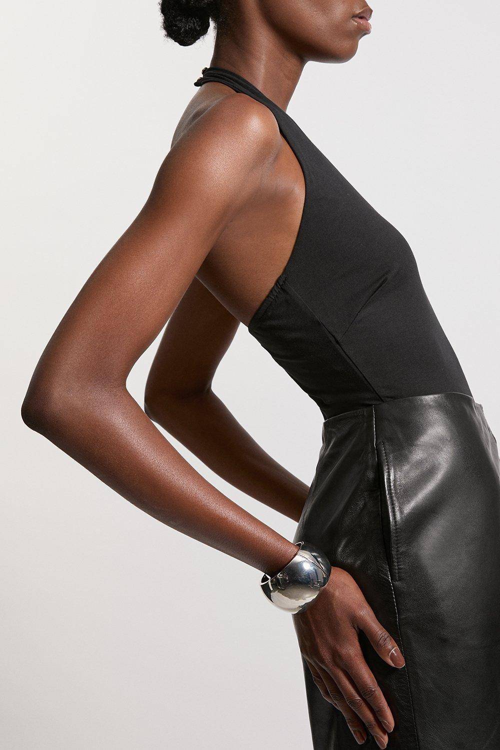 KarenMillen Body en jersey de coton stretch à décolleté halter