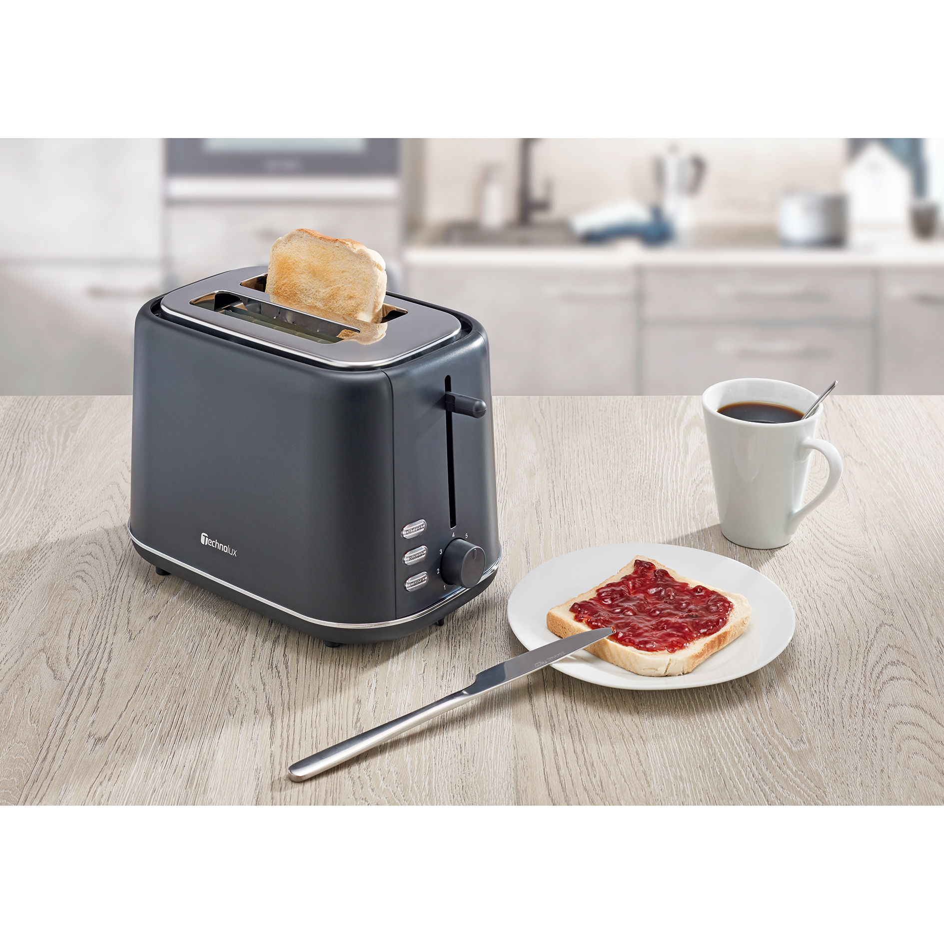 TECHNOLUX Toaster - schwarz - 2-Scheiben