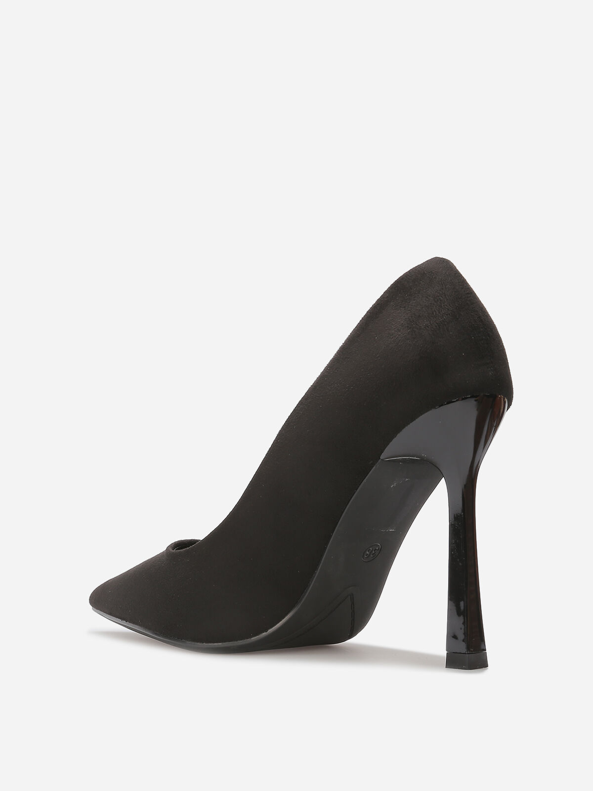 Stilettos en suédine à talon verni- Noir