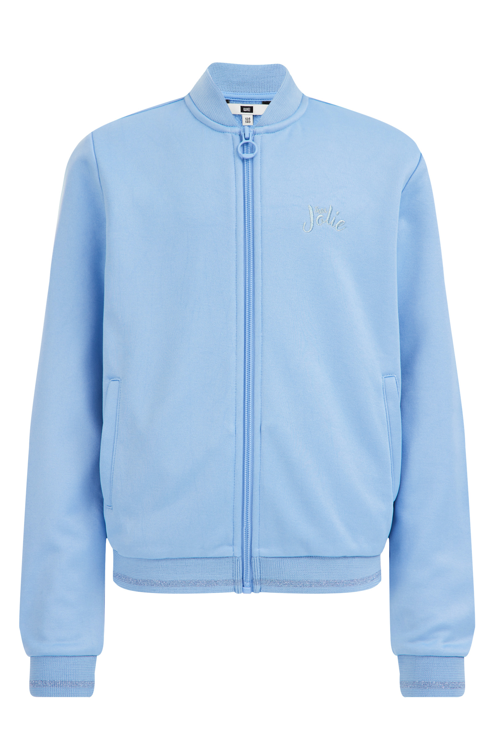 Meisjes bombervest met embroidery WE Fashion Pastelblauw