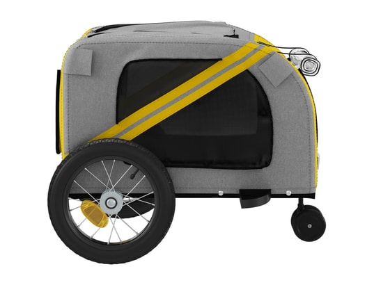 VIDAXL - Remorque de vélo pour chien jaune et noir tissu oxford et fe...