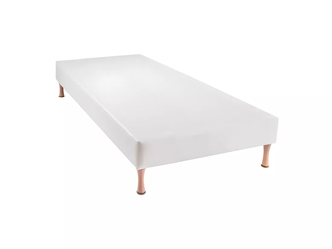 BELLECOUR LITERIE | Sommier tapissier CONSTANTINE 90x200 cm | Epaisseur 18 cm | Blanc (pieds non inclus)