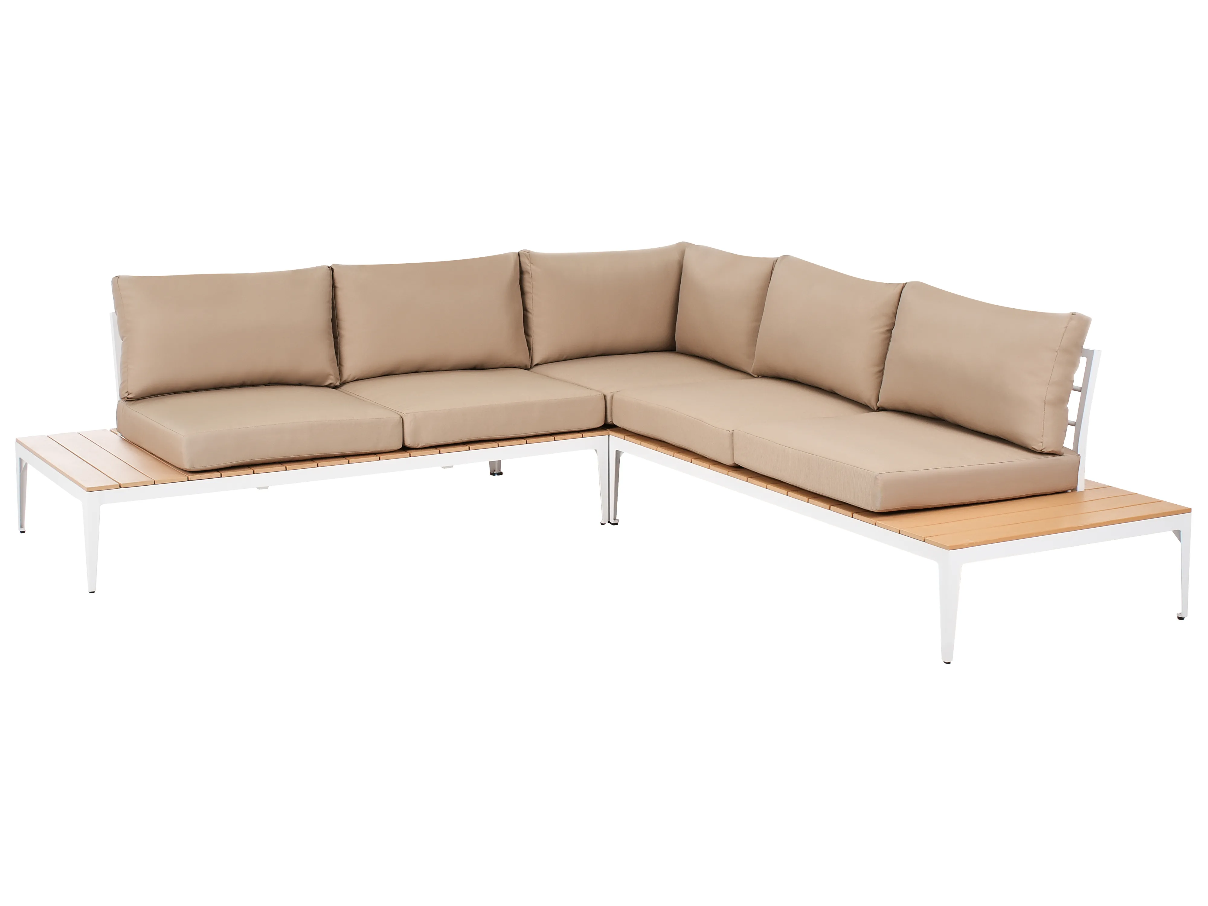 Tuin hoekloungeset met tafel 5-zits POSITANO Lichtbruin