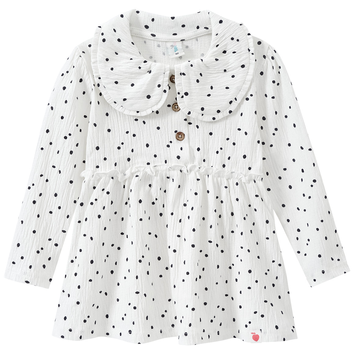 Topomini Baby Bluse mit Punkte-Allover weiss / schwarz