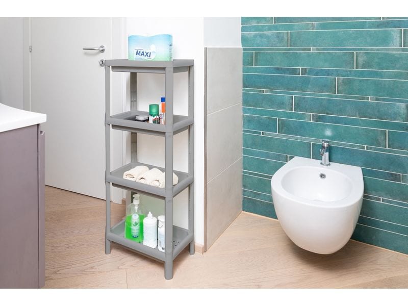 Toomax Regal Linda 38 x 100 cm Warmweiss Vielseitiges und 4-stöckiges Mehrzweckregal