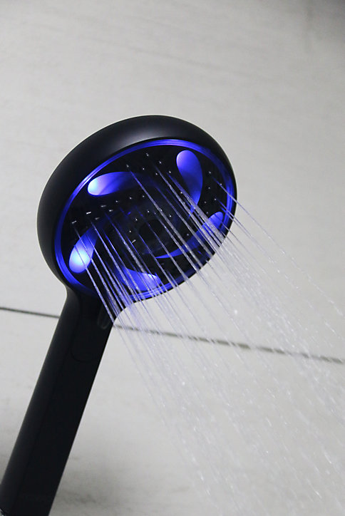 Douchette connectée 3 jets, lumineuse, noir mat, Sarodis Hydrao