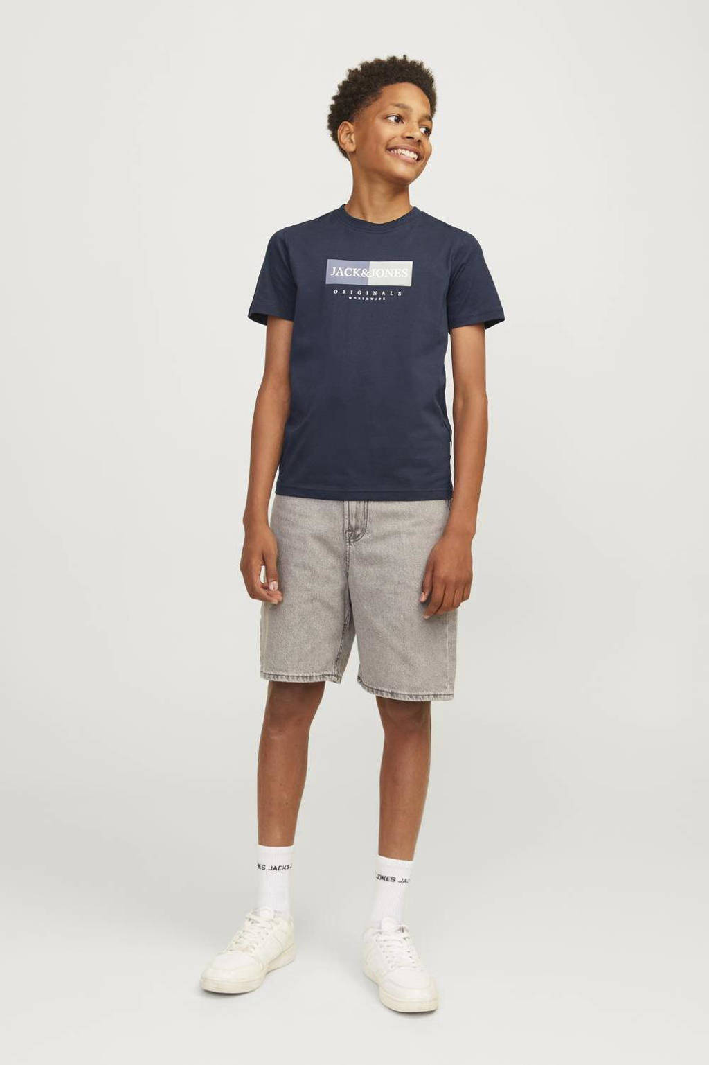 JACK & JONES T-shirt met printopdruk donkerblauw