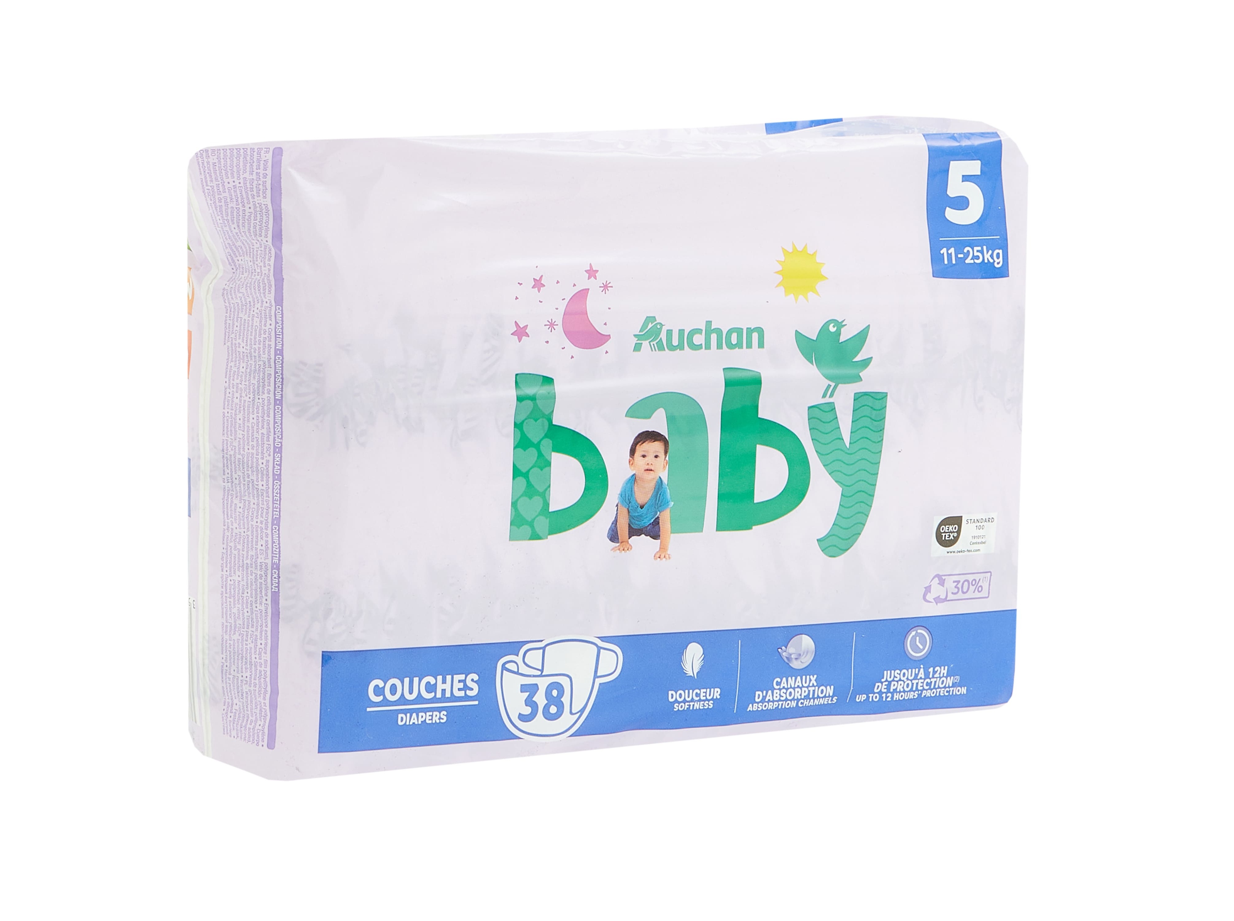 FRALDAS AUCHAN BABY T5 11-25KG 38UN
