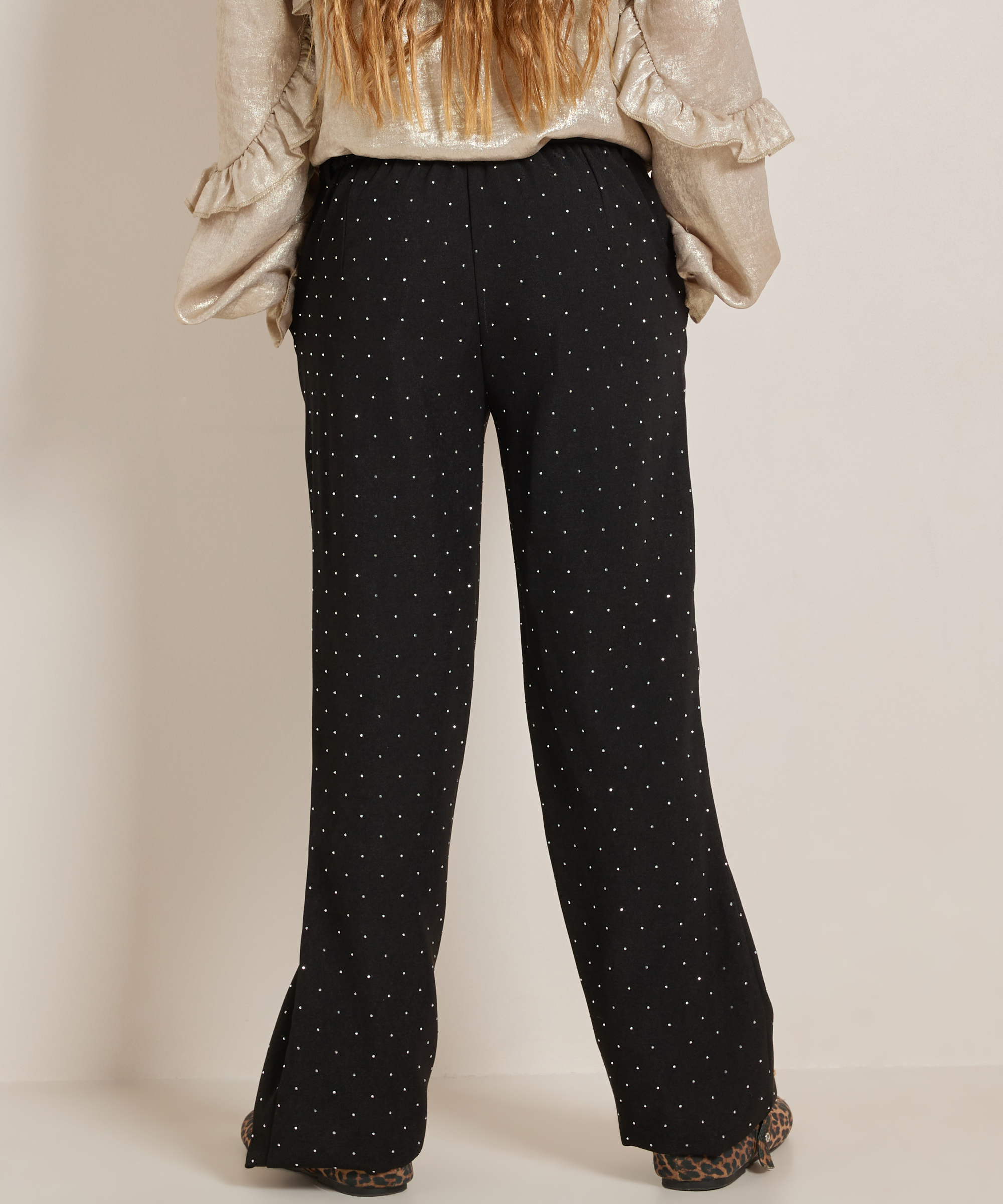 wide fit broek glitterstuds