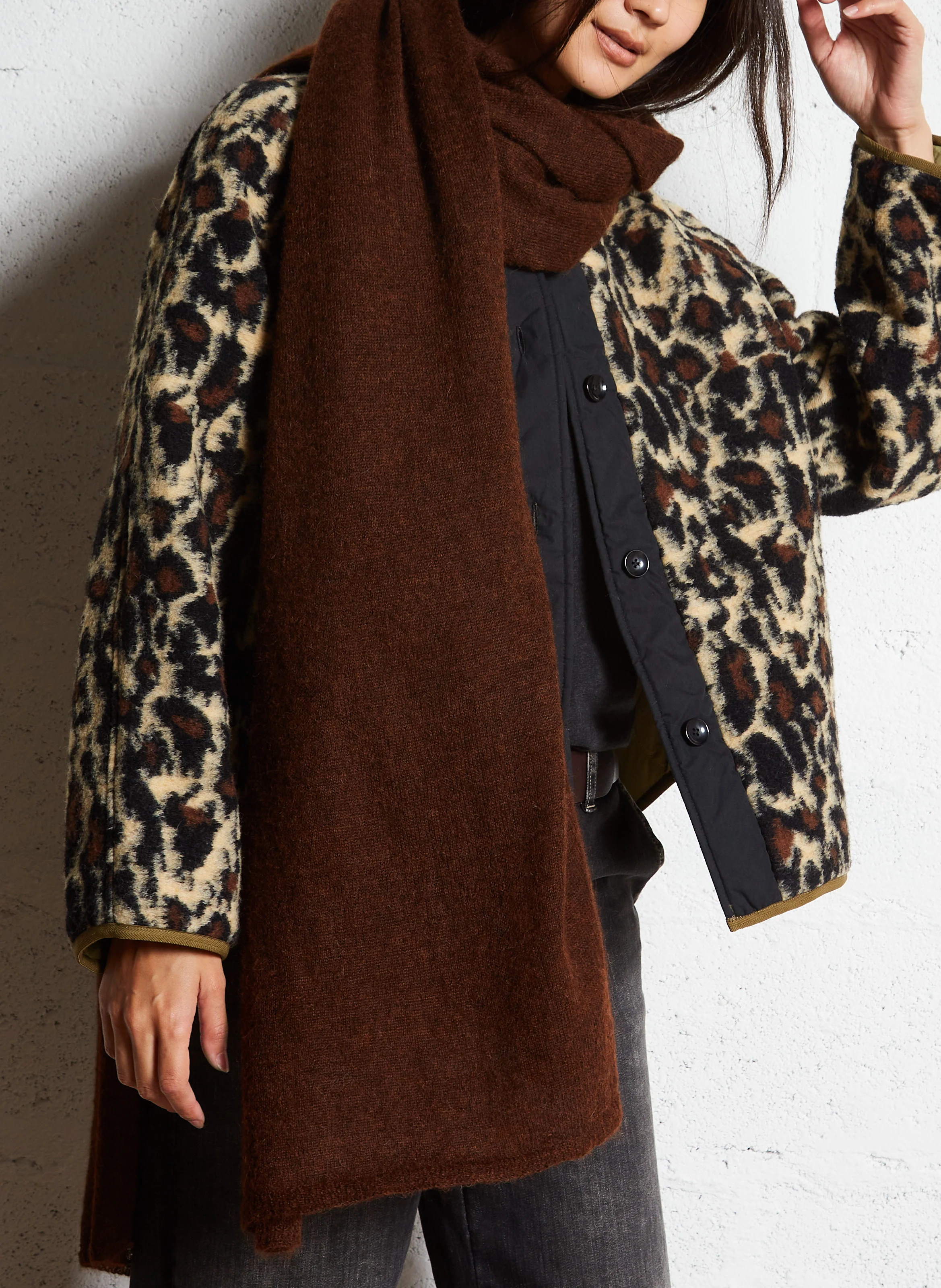 CANELA - Echarpe en laine | Marron