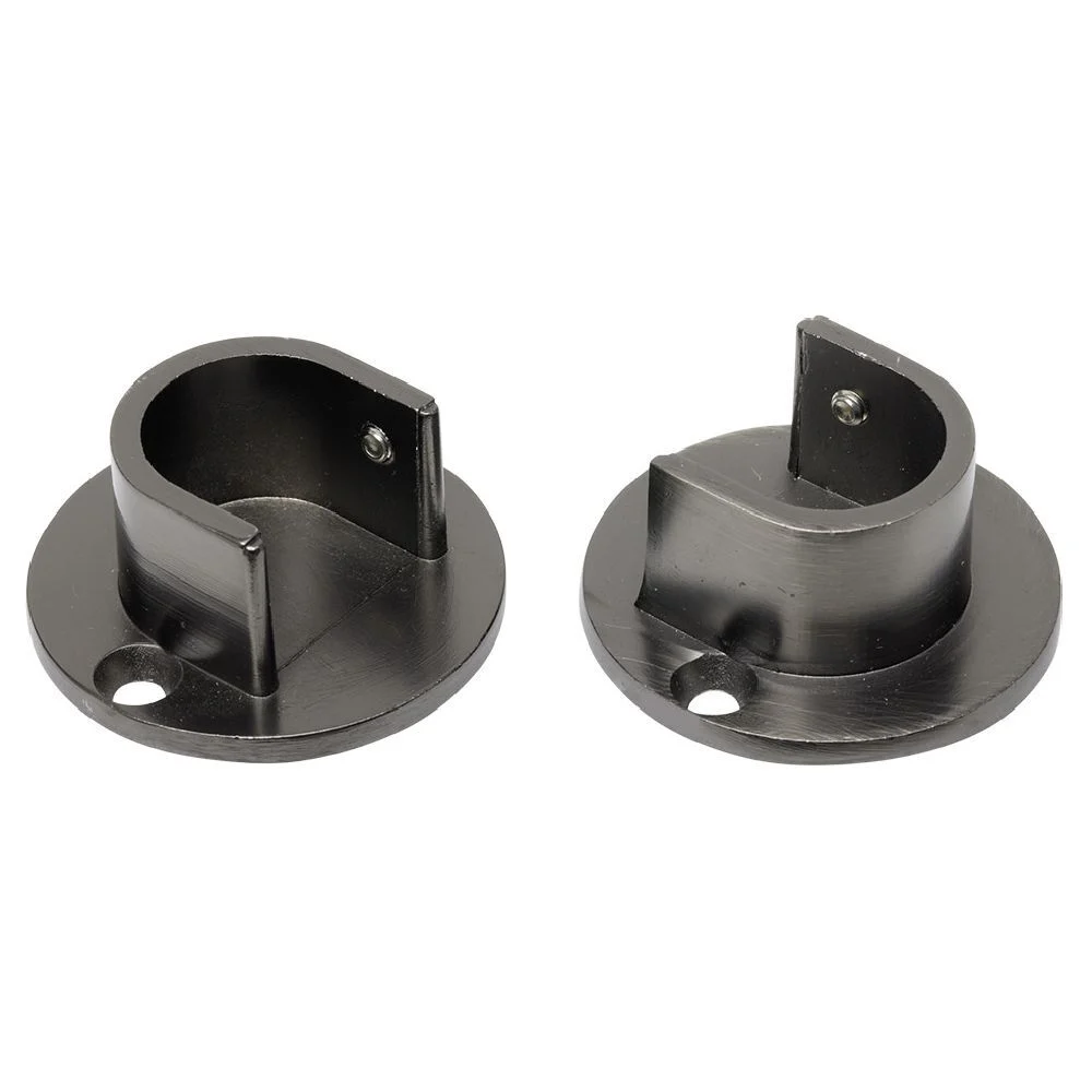 Support tringle à rideau gris Ø20mm x2