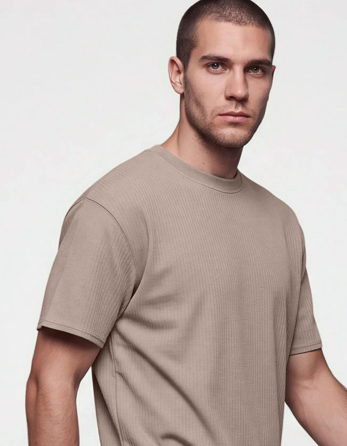 Gestreept Rib T-shirt Lichtgroen