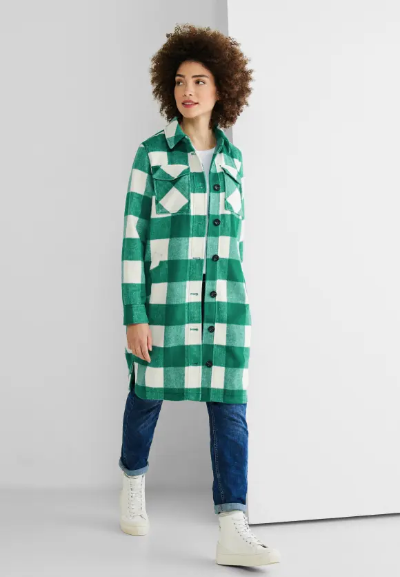 Overshirt mit Karomuster - garden green