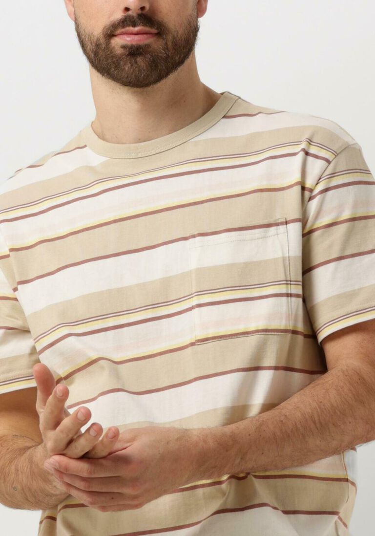 ANERKJENDT beige anerkjendt t-shirt akkikki s/s stripe tee