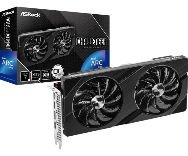 ASRock Intel Arc A750 Challenger D 8GB - OC Edition - grafikkort - Arc A750 - 8 GB GDDR6 - PCIe 4.0 x16 - 2 x HDMI, 2 x DisplayPort