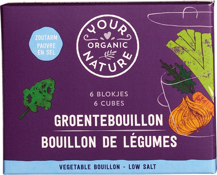 Your Organic Nature Groentebouillonblokjes Helder Zoutarm (6 stuks)