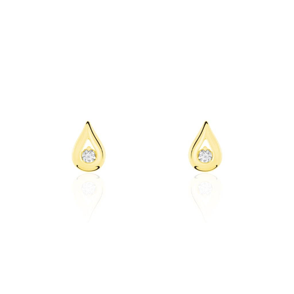 Boucles D'oreilles Puces Purete Or Jaune Diamant