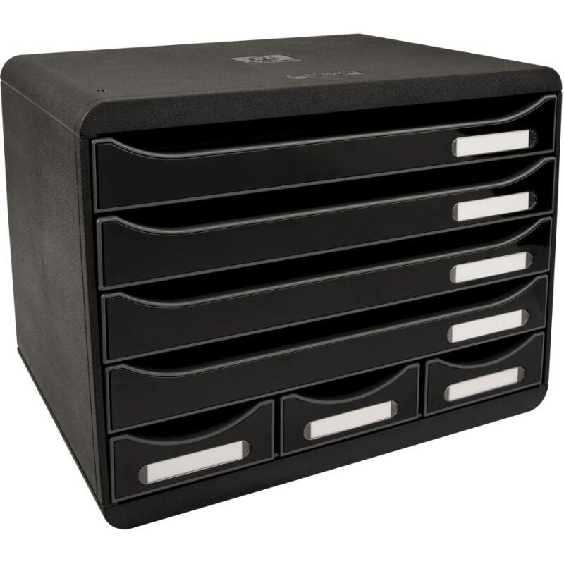 Module de classement Storebox 7 tiroirs Glossy - Noir brillant