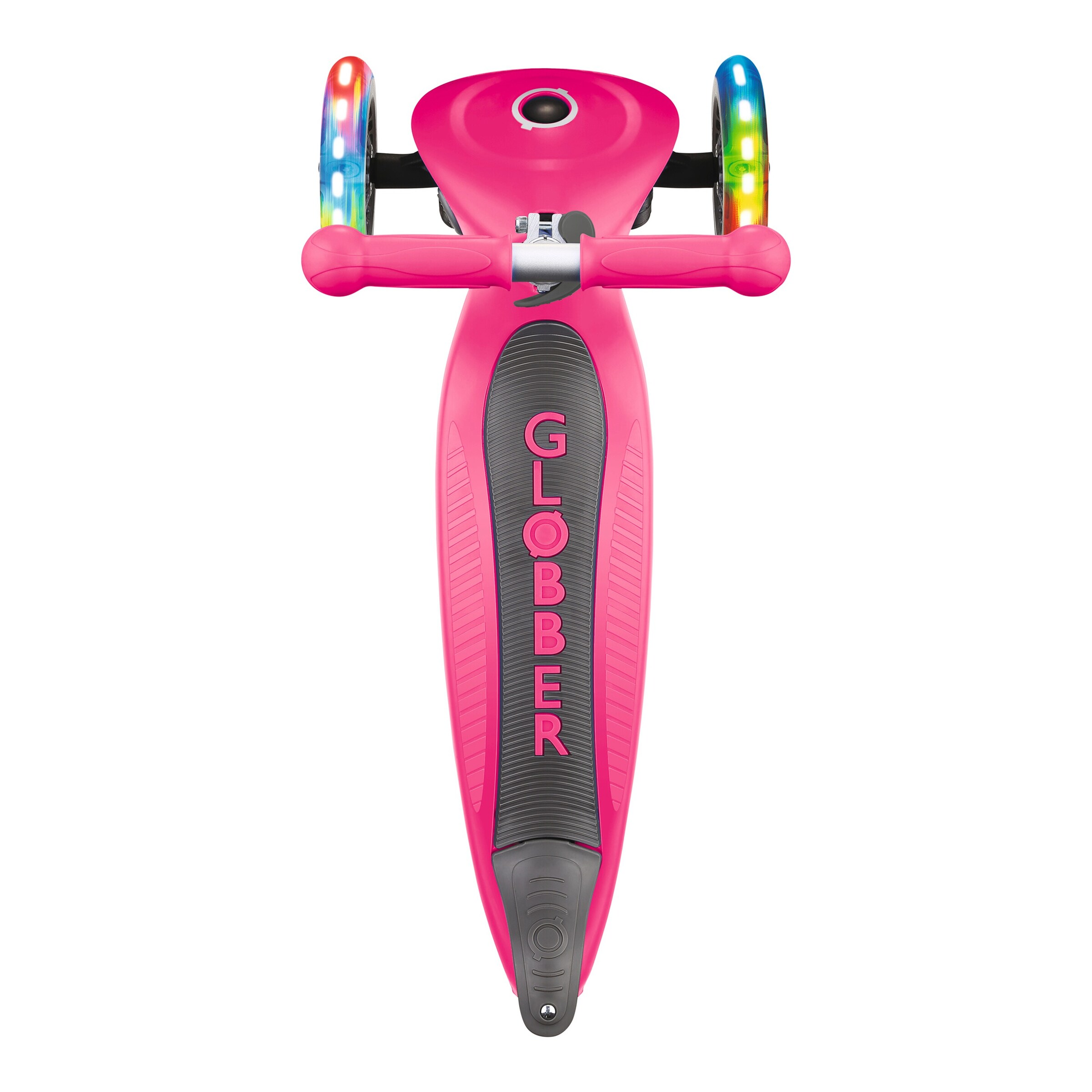 Globber Scooter Junior mit Leuchtrollen fuchsia pink