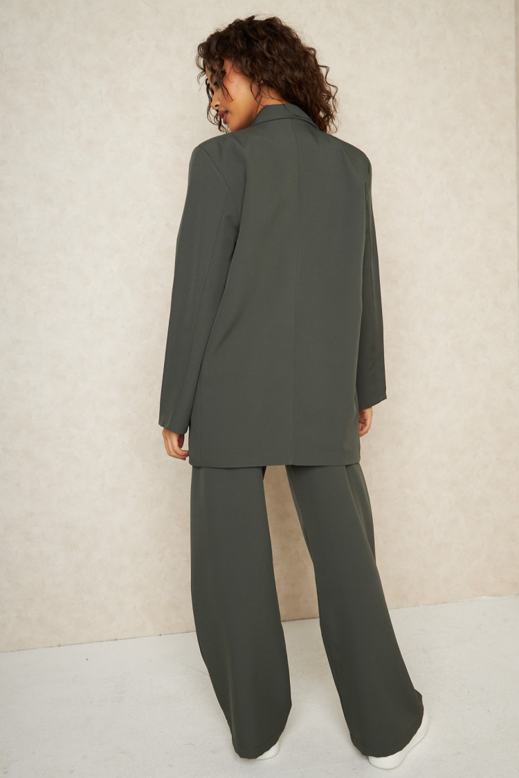 Ensemble 2 pièces blazer + pantalon tailleur vert foncé