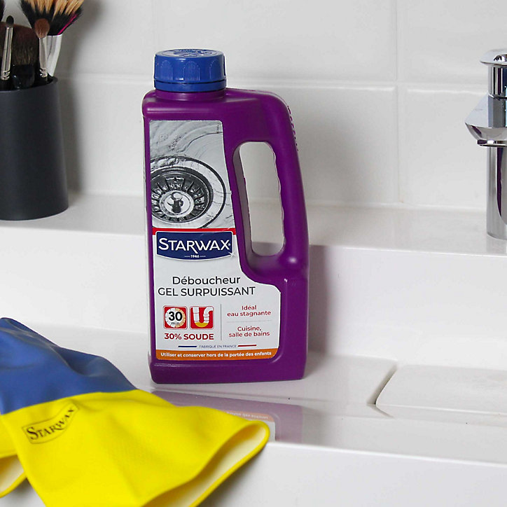 Déboucheur gel à la soude canalisations cuisine et salle de bains Starwax 1L