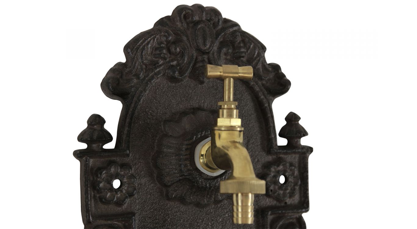 Fontaine de jardin fonte marron 24.5x12.5x40cm