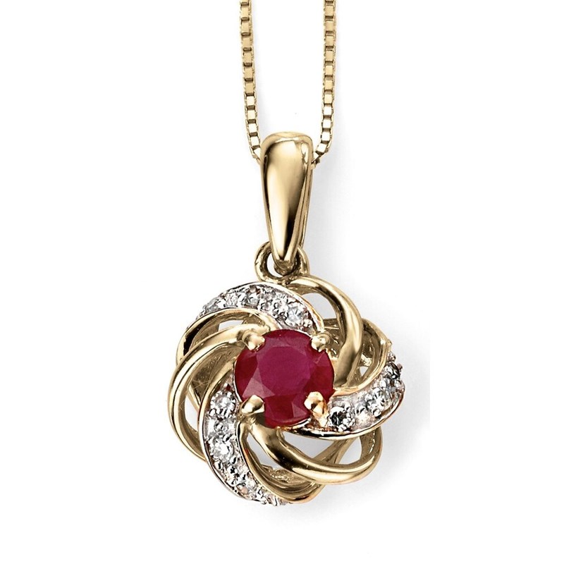 Collier rubis et diamant en Or 375/1000