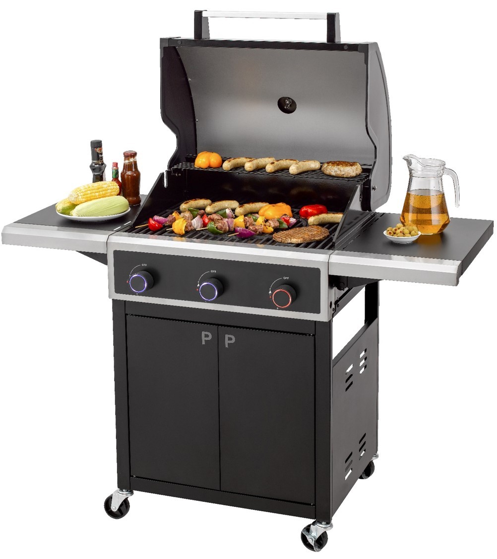 TEPRO Gasgrill KEANSBURG 3 - schwarz-Edelstahl - 3302