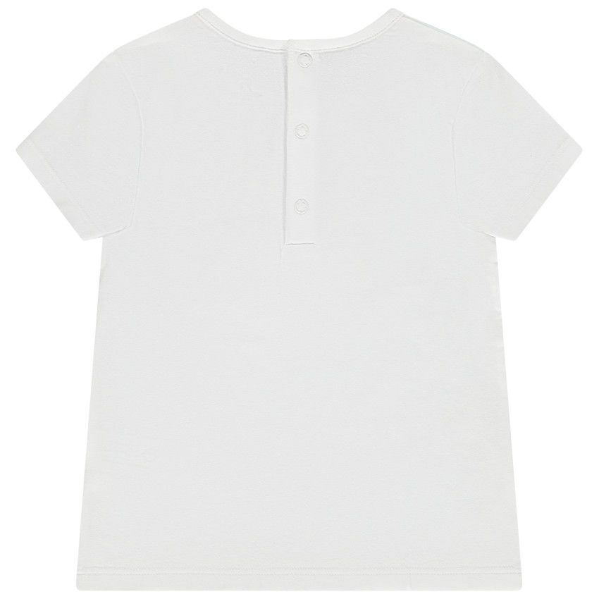 T-shirt manches courtes en jersey print fantaisie pour bébé fille - Blanc